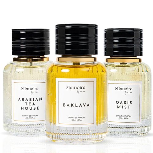 Azha | Memoire Collection Baklava Extrait de Parfum Spray - 100ml (3.4 oz) | Arabian Tea House & Oasis Mist
