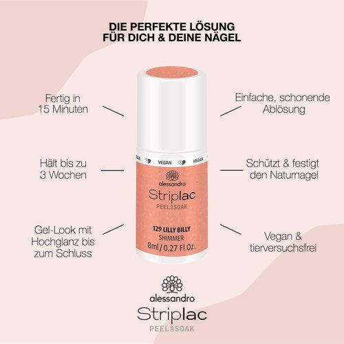 alessandro Striplac Peel or Soak Nail Polish -129 Lilly Billy for Women - 0.27 oz