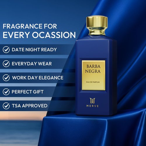 Merve Barba Negra Premium Long-Lasting Unisex Fragrance - Citrus, Fruity & Ambery Musk | 3.4 Ounces