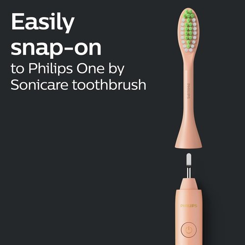 Philips One by Sonicare Electric Toothbrush Heads - 2 Pack, Shimmer Pink, Up to 6 Month Supply