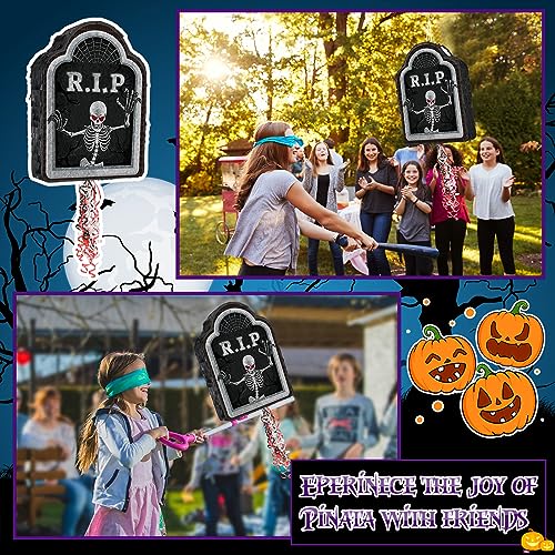 Halloween Piñata Tombstone Pull String Fillable Decoration - Leitee