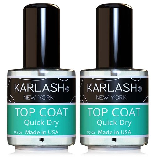 Karlash Quick Dry Nail Polish Top Coat - Fast Drying & Super Shiny Finish | 0.5 oz (2 Pieces)