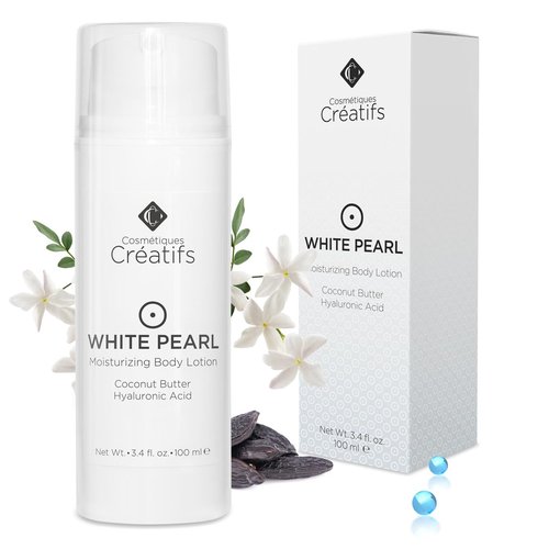 Regine Switzerland White Pearl Moisturizing Body Lotion - Coconut Butter & Hyaluronic Acid, 3.4 fl. oz.
