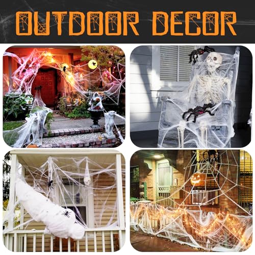 Halloween Spider Web Decorations with 30 Fake Spiders - 1000 sqft Indoor & Outdoor