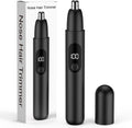 Smity Nose Hair Trimmer - Rechargeable Cordless Dual Edge Blades with LED Light | Painless Grooming Tool for Men & Women (Black)
