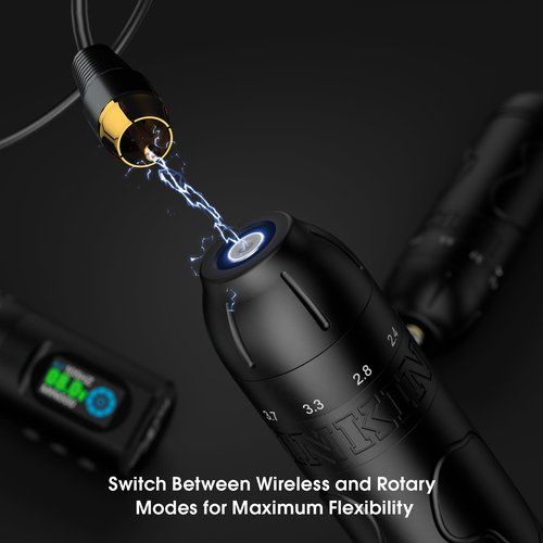 INKin Tattoo Gun Kit for Beginners Complete Set, InkFlexo Wireless Tattoo Machine with 6 Adjustable Stroke and 2Pcs 1600mAh Batteries, Tattoo Kit with Revo Tattoo Needles and Ink for Professional Use
