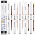 Yasterd Nail Art Brushes Set - Professional 5pcs Double-Ended Acrylic Nail Art Brushes Liner Detail Thin Brushes for Drawing Design Brushes Gel Builder Brushes 3D Nail Art Tools for Salon at Home DIY Manicure