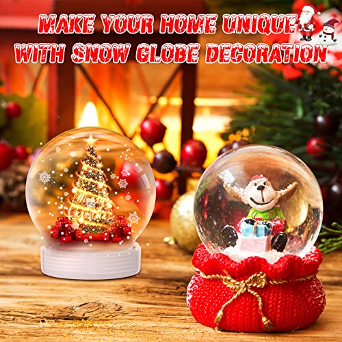 DIY Clear Snow Globes Bulk Set - 24 Pieces 3.9 Inch Fillable Christmas Decor