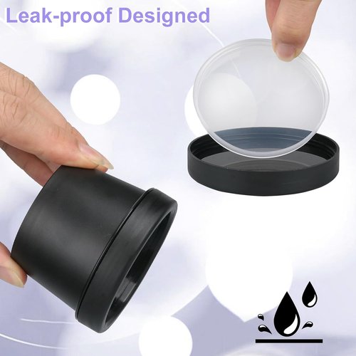 Plastic Cream Jars Travel Containers for Toiletries 3.4oz 6 Pack TSA Approved Wide-mouth Cosmetic Pot Jars with Lids Leak Proof Travel Size Containers for Makeup Face Cream(Black)
