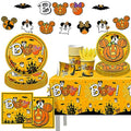 142pcs Halloween Mouse Party Tableware Set - Plates Napkins Cups for Kids & Baby Shower