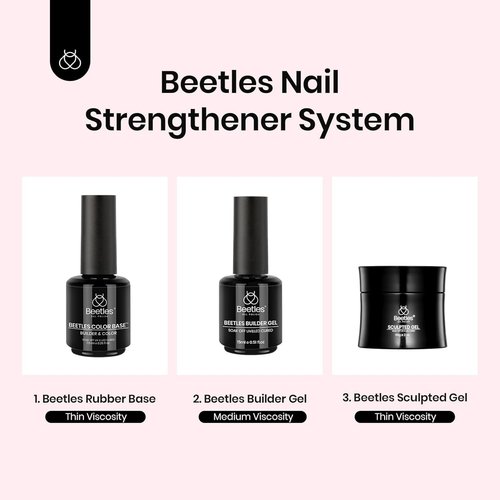 Beetles Rubber Base Builder Nail Gel Set - 6 Colors Nude Pink White Base Gel Polish 5 in 1 for Nail Extension, Repair and Sculpting, Soak Off U V LED Lamp Cure Manicure Art Design Gifts for Women