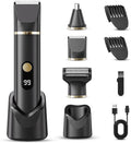 Beard Trimmer for Men by [Brand Name] - IPX7 Waterproof Electric Razor Grooming Kit | Wet/Dry Use, Black