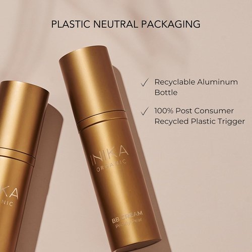 INIKA Organic BB Cream Foundation - Vegan Hydrating Makeup with Prickly Pear & Jojoba Oil - Lightweight Glow, Beige, 1 fl oz