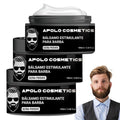 Para Barba, Beard Stimulating Balm Beard Cream, Estimulante Para Barba, Bálsamo Para Crecimiento De Barba Para Hombre, Ultra Potente Apolo Balsamo Negro Thicker, Fuller(3pcs)