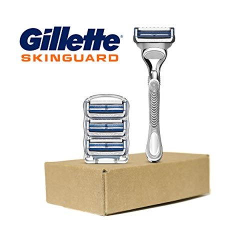 Gillette SkinGuard Razors, 1 Gillette Razor, 4 Razor Blade Refills, Designed for Men with Skin Irritation, Razor Bumps, and Sensitive Skin