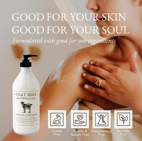 Goat Milk Body Lotion - Fragrance-Free Natural Moisturizer for Dry Sensitive Skin | Fast-Absorbing & Non-Greasy - 16oz