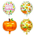 Fall Harvest Foil Balloon Set - Pumpkin, Fruit & Autumn Designs for Thanksgiving & Halloween