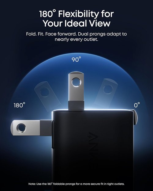 Anker 45W GaN Fast Charging USB-C Charger - Smart Display & 180° Foldable Plug for iPhone 17/16/15