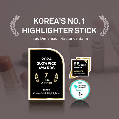 hince True Dimension Radiance Balm - Highlighter for Korean Glass Skin, Blush for Cheeks, Cream Blush, Contour Stick, Natural Glowy Look, Clean Makeup for Radiant Complexion, 10g (DAWN RAY, TP002)