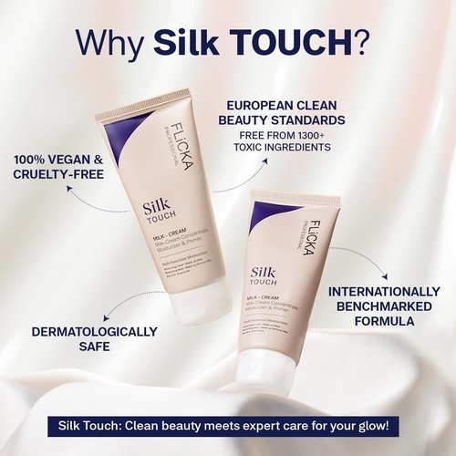 FLi.CKA Silk Touch 3-in-1 Moisturizer & Primer for Face Makeup - Hydrating, Lightweight Formula | 60g