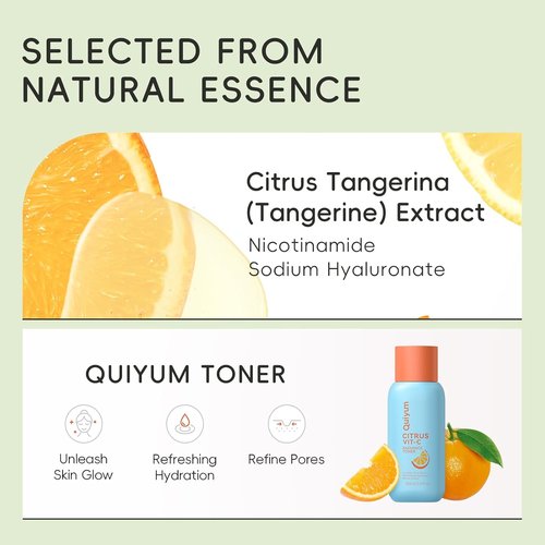 QUIYUM Fruit Skin Care Set, 5 Daily Routine Beauty Skin Care for Teens Girls - Gentle Skincare Gift Sets, Facial Care Set for Women, Christmas Birthday Gift, Stocking Stuffers, Full Size