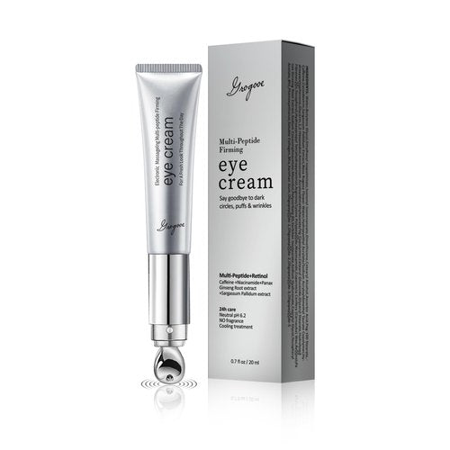 Multi-Peptide & Retinol Eye Cream,Electric Massage Eye Cream With Caffeine,Niacinamide,Vitamin C & for Dark Circles, Puffiness Puffy Bags & Wrinkles ，Anti-Aging Eye Cream for Fine Lines, 0.7 fl.oz