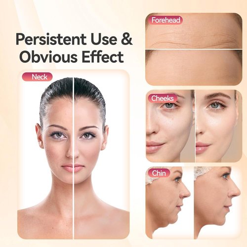 7 Color Facial Massager for Face and Neck, Portable Face Sculpting Tool with Vibration (White)