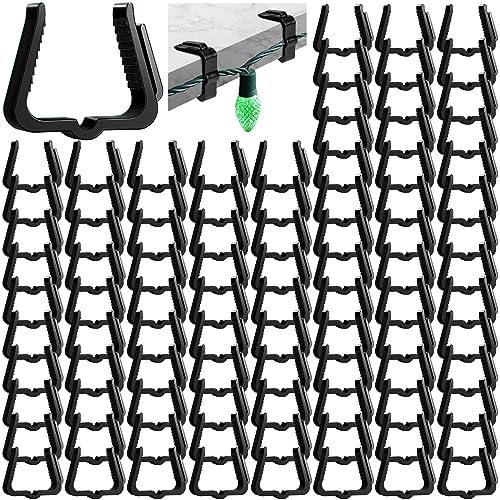 Christmas Light Clips Gutter Hooks - Black, 200 Pcs - Holiday Decoration