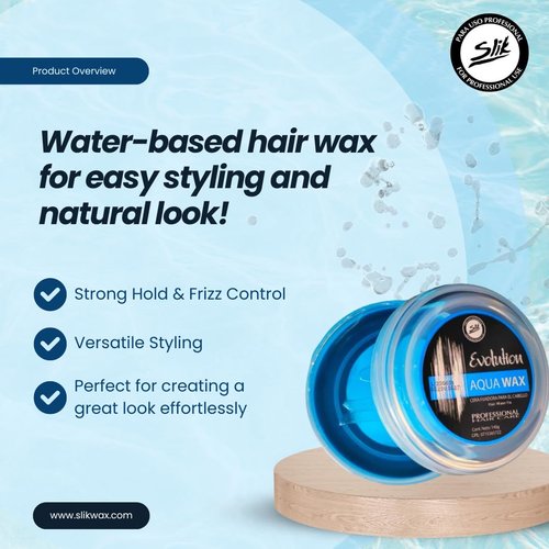 SLIK Aqua Wax Hair Styling Wax - Strong Hold & Frizz Control - Easy Wash Out for All Ages (140g / 4.9oz)