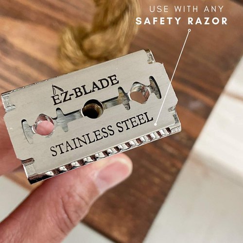 EZ BLADE Double Edge Razor Blades. 100 Count For Straight Razor Or Safety Razor