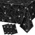 Halloween Tablecloth Pack of 3 Rectangular Spooky Party Decor - Black