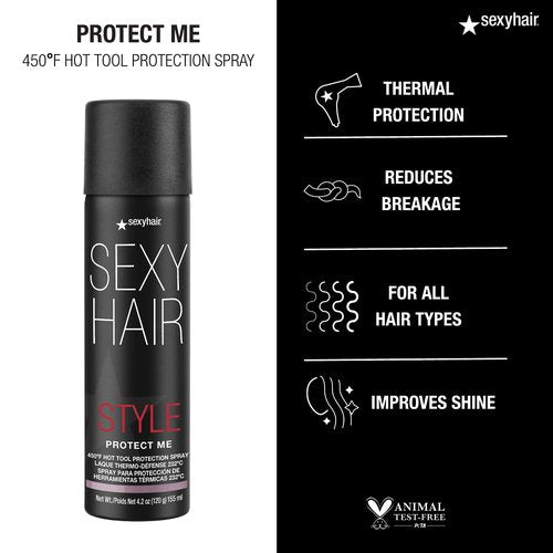 SexyHair Style Protect Me Hot Tool Protection Spray - Thermal Shielding for Up to 78% Breakage Reduction | Light Hold