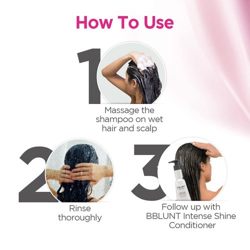 BBLUNT Intense Shine Shampoo - Enriched with Shine Tonic & Silk Protein for Soft, Shiny Hair | 10.14 Fl Oz (300ml)