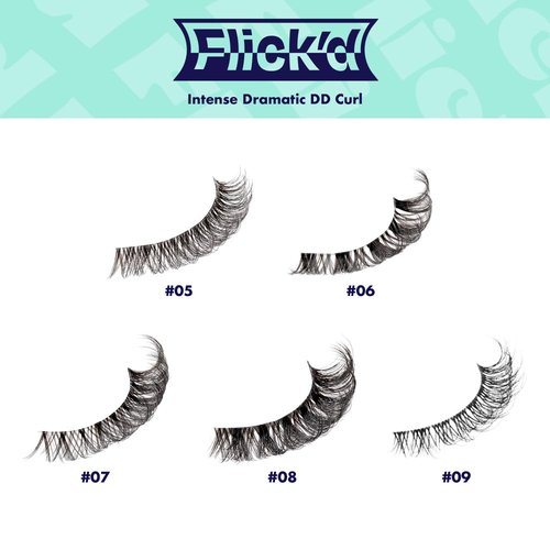i•ENVY Flick'd DD Curl False Lashes, 3 Pairs Fluffy Wispy Volume Strip Eyelashes, DIY Lash Perm & Extension Look with Clear Band, Natural Bold Style & Dramatic Curl, Easy to Apply & Reusable