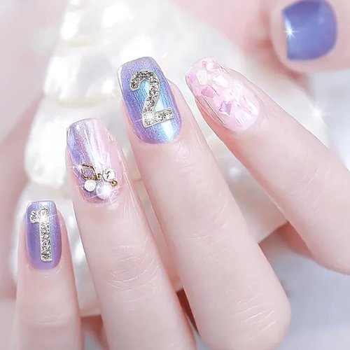 SILPECWEE 30pcs Number Nail Charms Silver Nail Jewelry Number for Nails 3D Nail Art Charms Nail Rhinestones Nail Studs Nail Decoration for Acrylic Nails Manicure DIY Craft