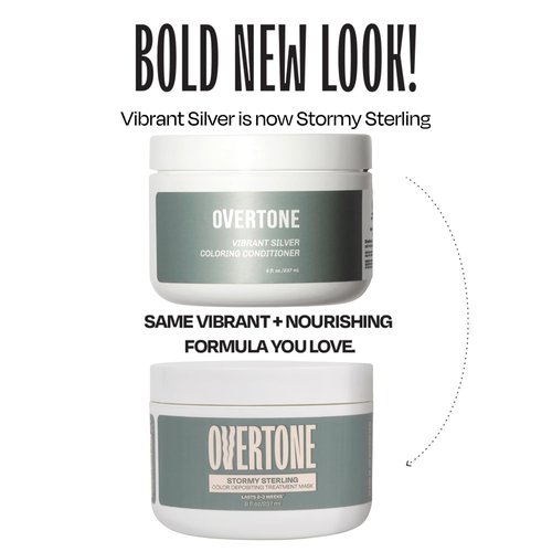 Overtone | Semi-Permanent Hair Color Conditioner - Stormy Sterling, 8 oz, Nourishing & Damage-Free Formula