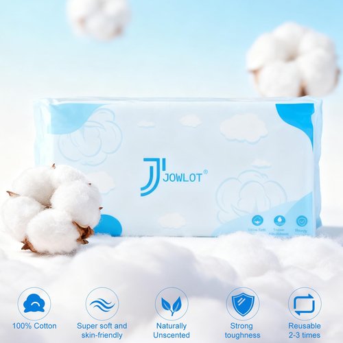 JOWLOT Disposable Face Towels, 240 Count Ultra Soft and Thick Cotton Facial Towels for Sensitive Skin, Dry Wipes Face Tissues Towelettes for Cleansing, Makeup Remover and Skincare