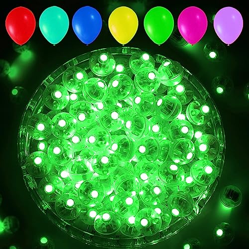 Green Balloon Light Set - 50 PCS Mini LED Lanterns with Loop - Flash Variant