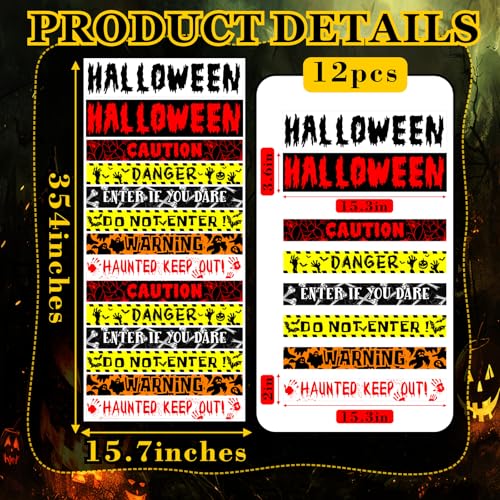 Halloween Wall Stickers Party Danger Warning - Removable Caution Tape - Haunted House Door & Window Decor (Variation: Danger Warning)
