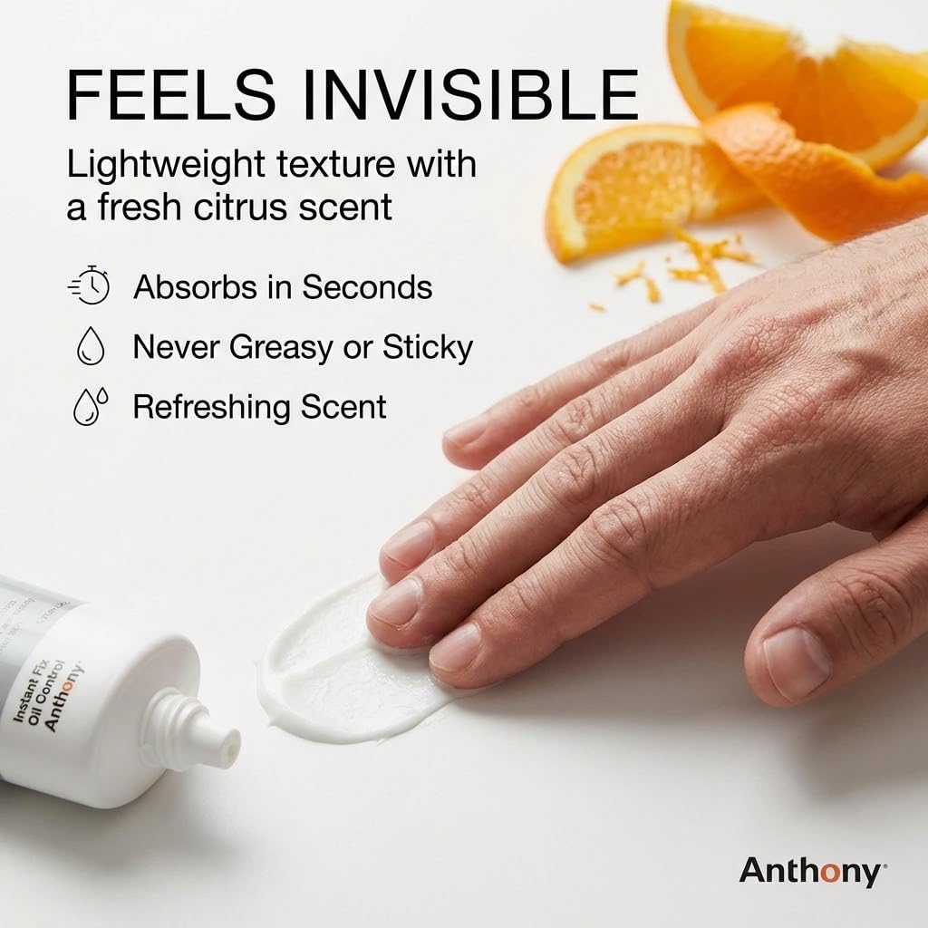 Anthony Instant Fix Oil Control for Men - Mattifying Lotion & Moisturizer for Oily Skin - 3 Fl Oz
