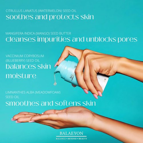 Balaeyon Cleansing Gel Makeup Remover, Removes Waterproof Mascara, 3-In-1 Cleanser, Oil Based, Moisturizing, Great For Sensitive Skin, All Natural, TSA Friendly, 3.38 fl oz