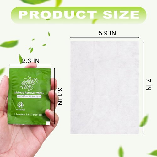 Makeup Remover Wipes Bulk Individually Wrapped,Travel Makeup Wipes Individual Makeup Remover Wipes Bulk Gentle Cleansing Makeup Remover Wipes for Face Cleansing Mascara Lipstick Travel (50, Aloe Vera)