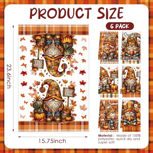 Autumn Pumpkin Fall Kitchen Towels Set of 6 - Harvest & Halloween Decor
