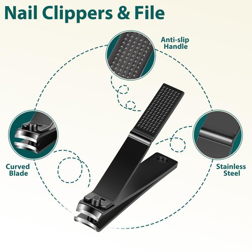 MORGLES Tweezers Set for Eyebrows, 9 Pcs Precision Stainless Steel Tweezers and Professional Nail Clippers Set for Men with Leather Travel Case