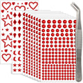 Red Face Gems Set - 1760 Self-Adhesive Rhinestones for Makeup & DIY