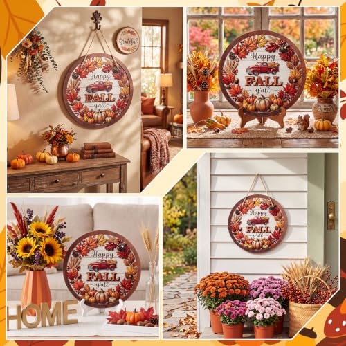 Reversible Fall Halloween Door Sign - Happy Fall & Hey Boo - Halloween & Autumn Decor - Fall Halloween Variation