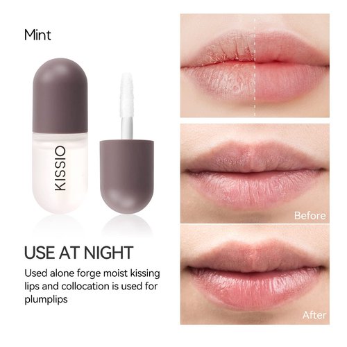 KISSIO Lip Plumper Set - Natural Moisturizing Lip Care Gloss for Day & Night Use (2PCS)