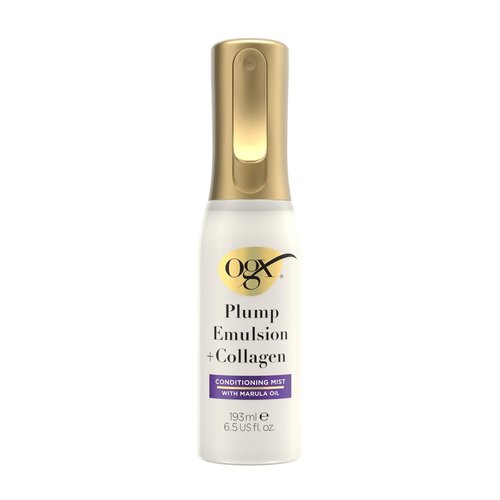 OGX Plump Emulsion Hair Mist | Volumizing Conditioning Spray with Marula Oil, 6.5 fl. oz - 72-Hour Weightless Hold