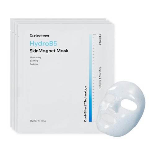 Dr.nineteen Hydro B5 Skin Magnet Hydrogel Mask | 8-Layer Hyaluronic Acid Complex + Panthenol + PDRN | Deep Hydration & Soothing | Korean Hydrogel Face Mask