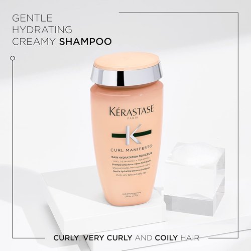 Kerastase Curl Manifesto Shampoo - Hydrates Waves & Coils, Reduces Frizz, 8.5 Fl Oz